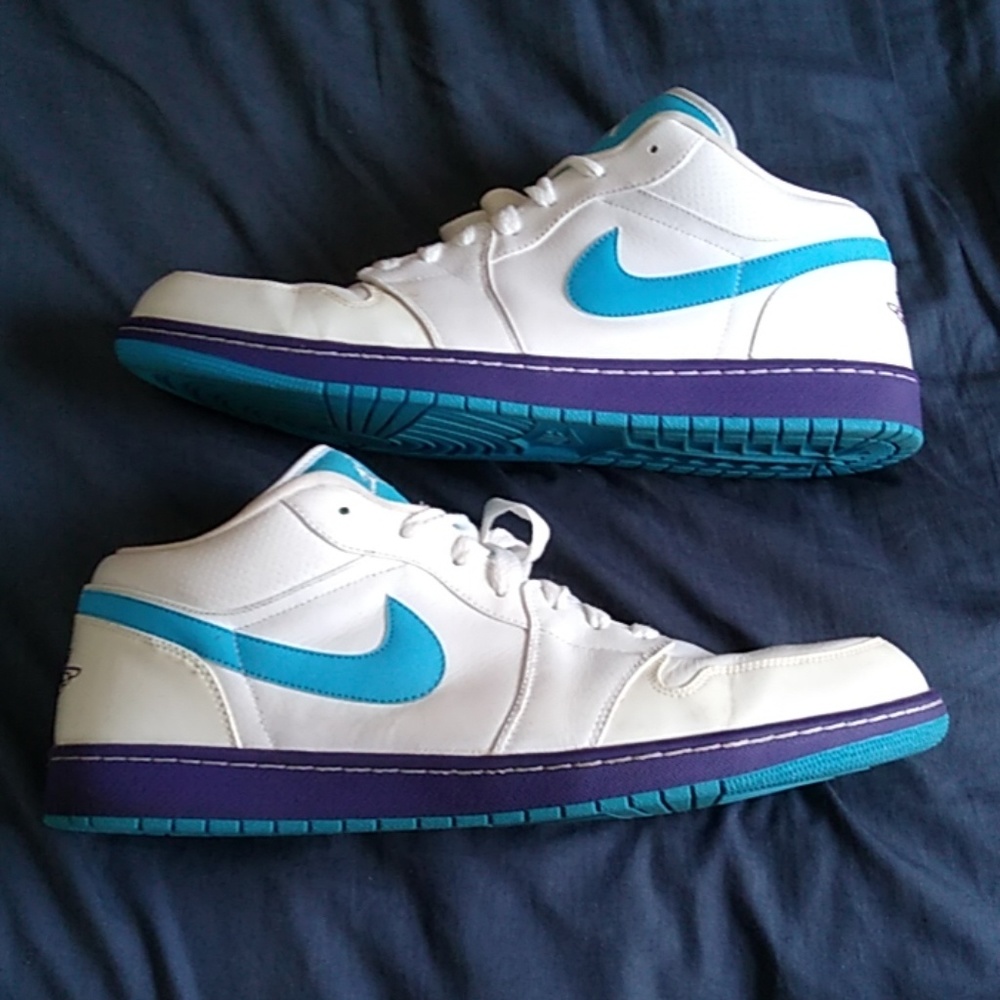 Air Jordan 1 Phat Low, white/court purple-blue